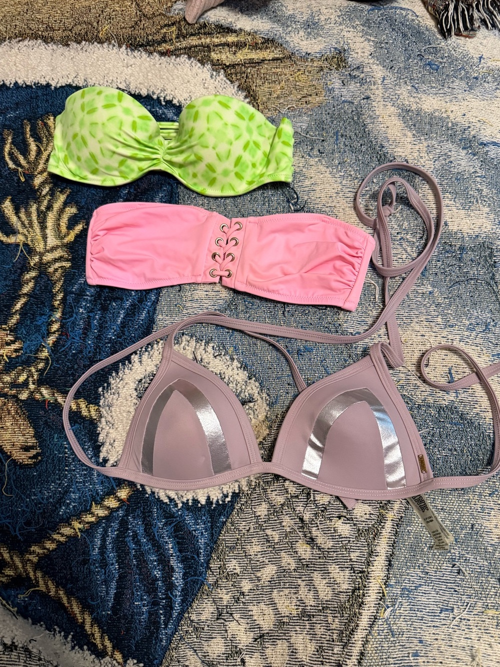 Lot of 3 Size Small Victorias Secret Pink Bikini Tops